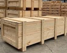 Pine lumber palletized and wrapped for export