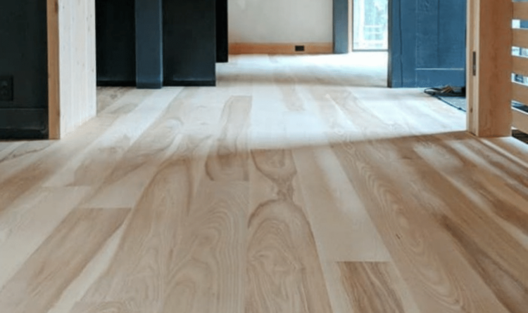 Finished ash wood flooring or furniture piece