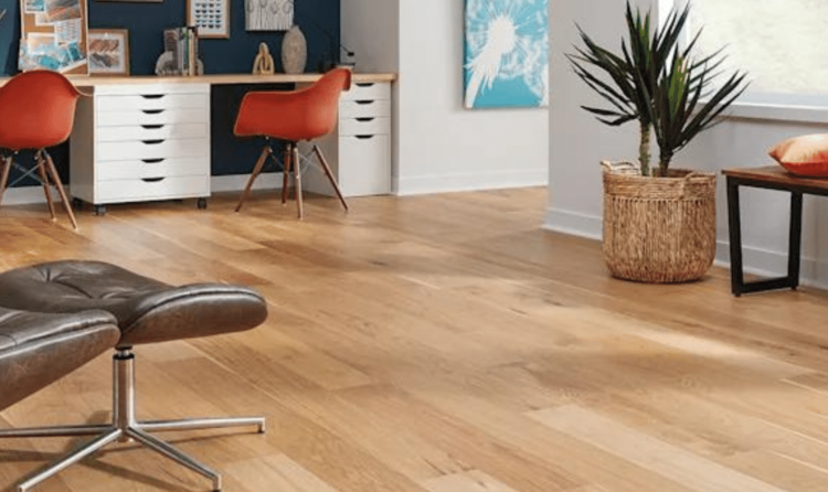 Installed white oak flooring in a modern living space